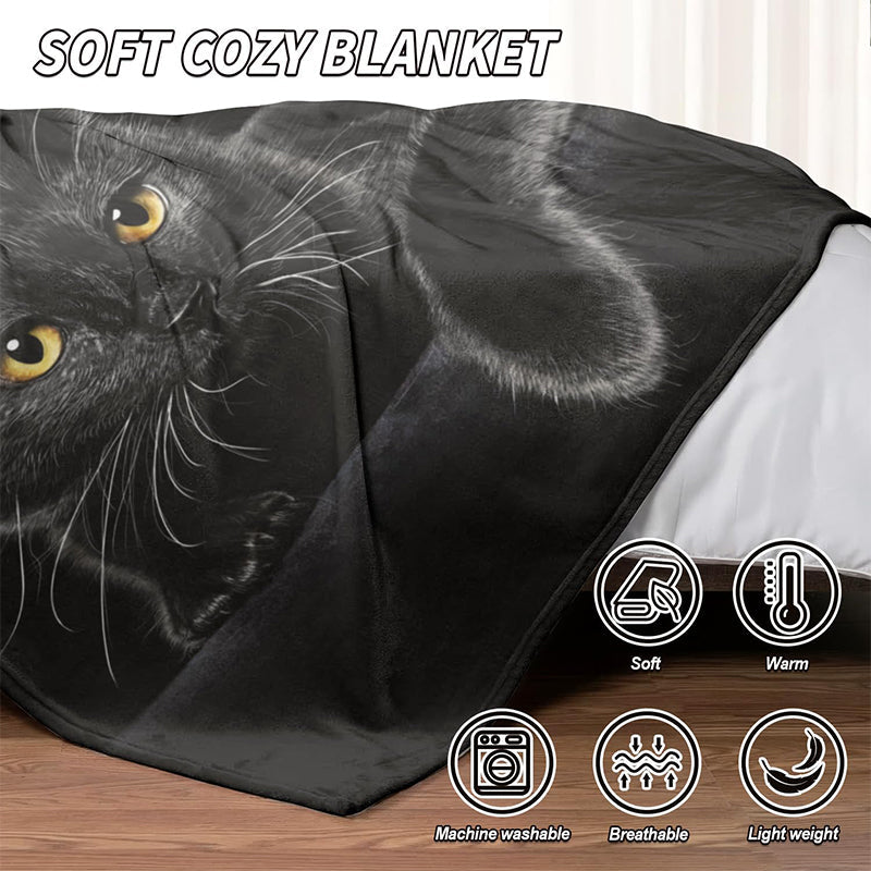🐱 50% REA NU! 🔥 Mysig Allsäsongsfilt - Ultramjuk & Varm, Perfekt till Sofa och Säng ✨