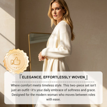 🎀 Festive Elegant 2-Piece Set – Dress + Cardigan, Elegant Details for Holiday Gatherings & Dinners!