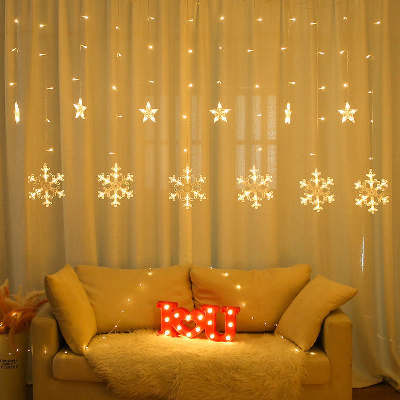 📢📢50 % RABATT !!⏰⏰LED-ljusslinga Snowflake Curtain