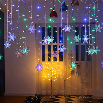 📢📢50 % RABATT !!⏰⏰LED-ljusslinga Snowflake Curtain