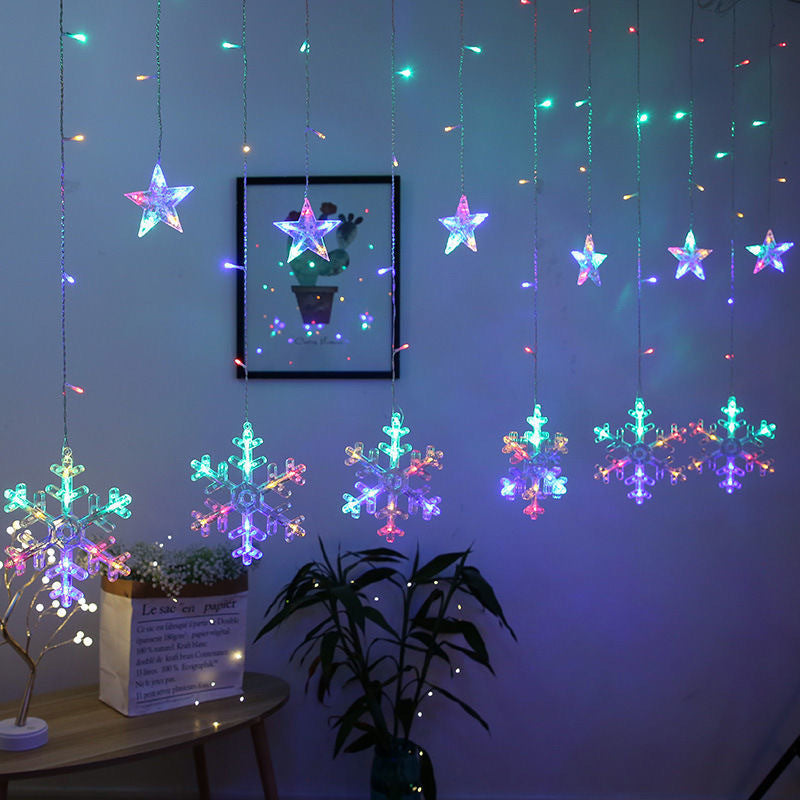 📢📢50 % RABATT !!⏰⏰LED-ljusslinga Snowflake Curtain