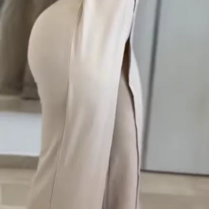 Elegant långärmad jumpsuit med revers för damer