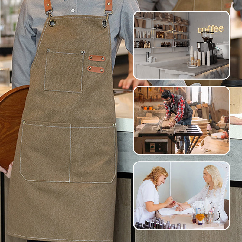 💥HET REA 50 % RABATT✨Andningsbar förkläde i canvas för män och kvinnor