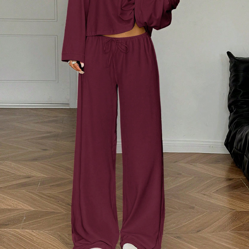 Off-shoulder-top och byxor för damer, 2-delad outfit