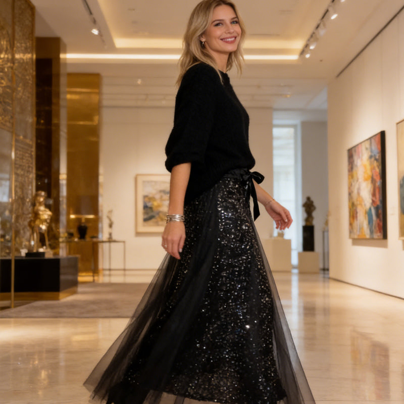 💃 Sparkle-Top och Tyllkjol för Damer – Glamour och stil för alla tillfällen!