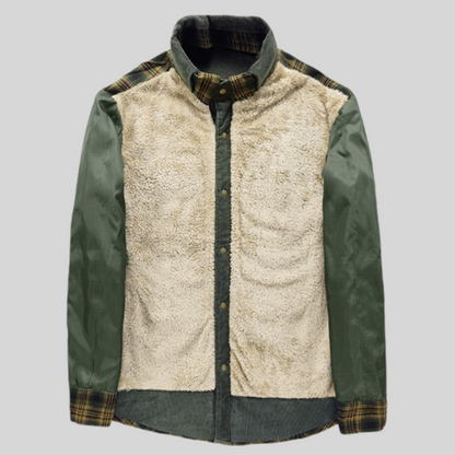 Trendig, varm rutig jacka med långa ärmar för herr