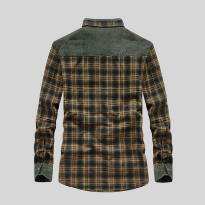 Trendig, varm rutig jacka med långa ärmar för herr