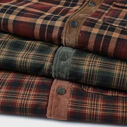 Trendig, varm rutig jacka med långa ärmar för herr