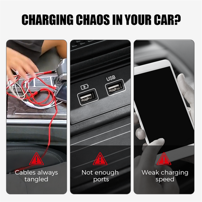 4-i-1 PD30W-laddare för bil med stämningsbelysning