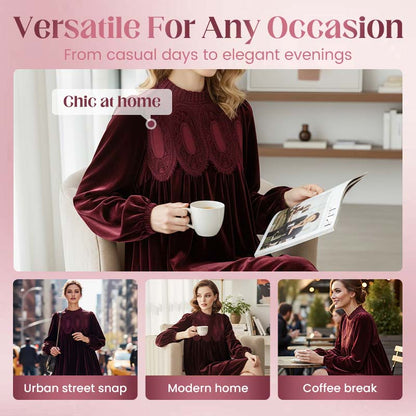👗 Exklusiv Rea -50%! 🌸 Vintageinspirerad Spetsklänning – Perfekt för Dag & Kväll ☕ | A-Linje, Mjukt Tyg & Mångsidig ✨