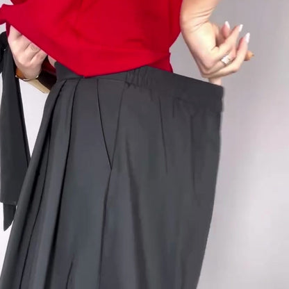 👗 60% RABATT! 🎉 Dam 2-delat Set – Snygg Topp & Enfärgad Kjol, Modern & Mångsidig 👚📦