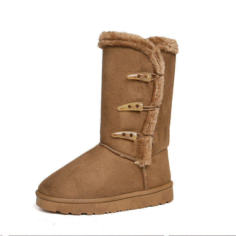 Ultravarma mellanhöga snökängor för kvinnor med fuskpälsfoder