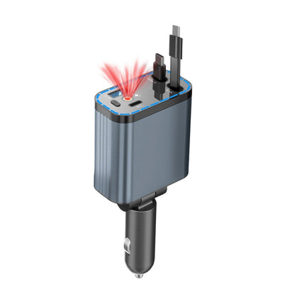 Ultrasnabb billaddare med utdragbara kablar och stjärnbelysning