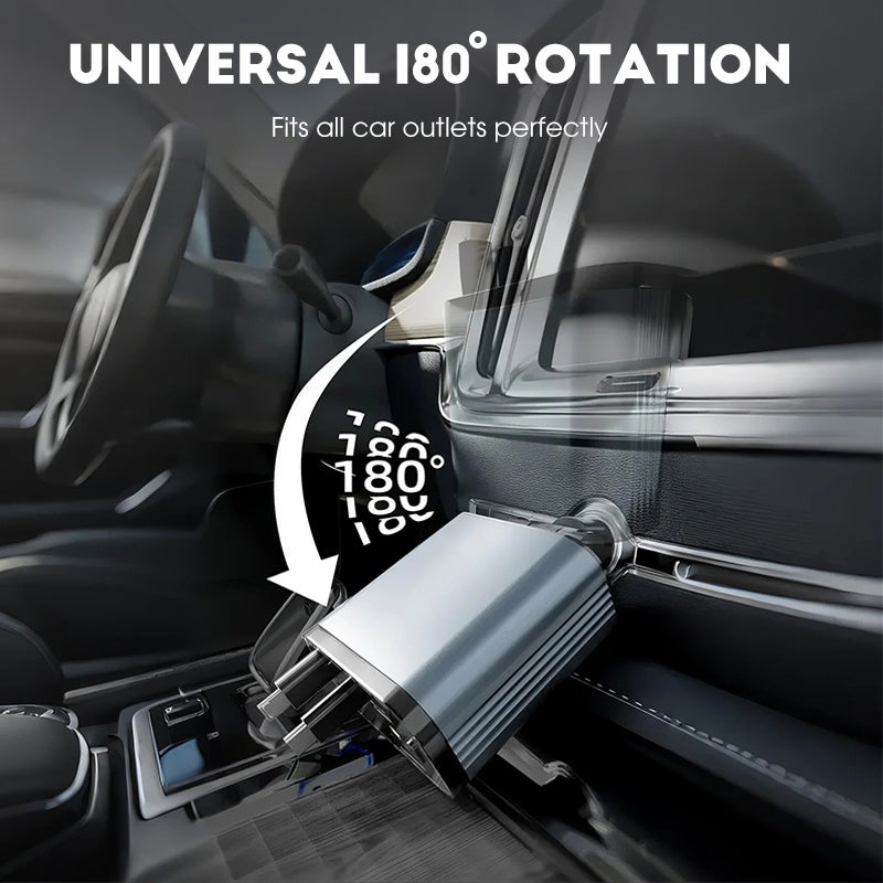 Ultrasnabb billaddare med utdragbara kablar och stjärnbelysning