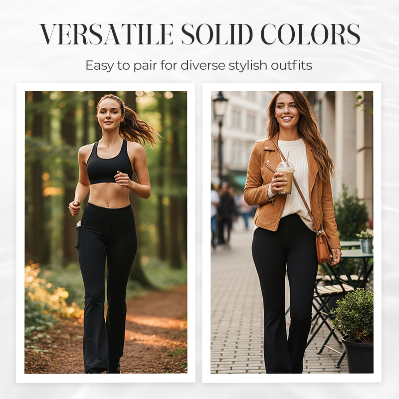 🔥Ultra Sculpt Högmidjade Utsvängda Leggings med Magkontroll