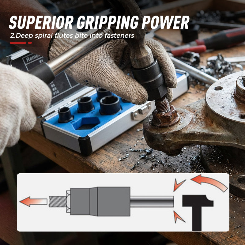 Skadad bult- och mutterutdragare, hylssats