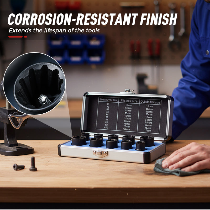 Skadad bult- och mutterutdragare, hylssats