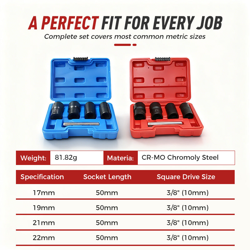 Skadad bult- och mutterutdragare, hylssats