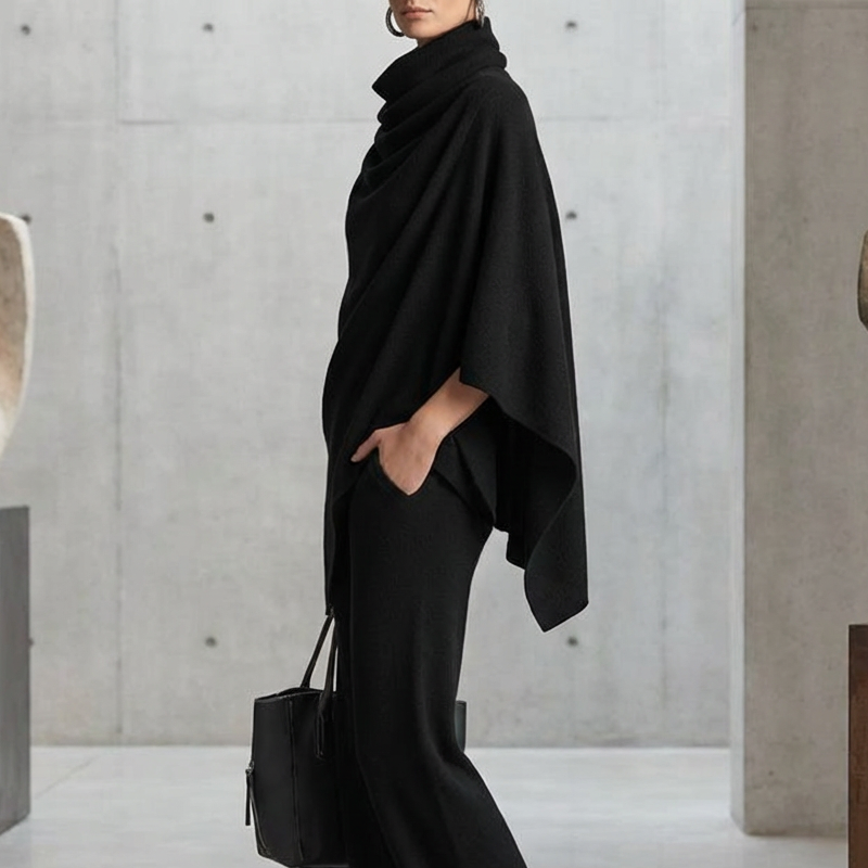 👚 50% RABATT! 👖 Set med polotröja och vida byxor för dam – Mjukt tyg, avslappnad och mångsidig passform ✨