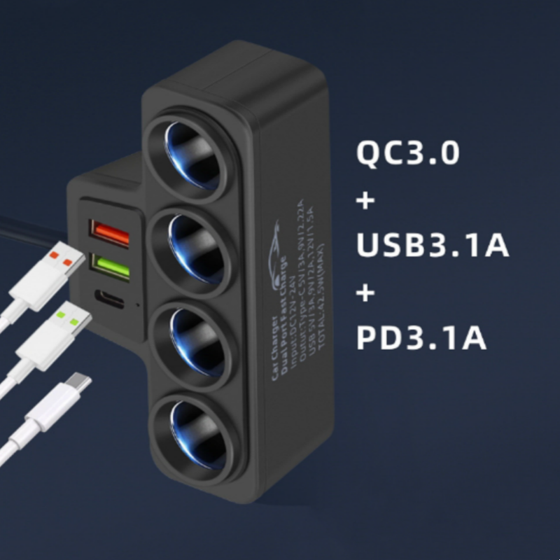 ⏰ Endast nu 49% rabatt!🔥Heta erbjudanden – 7-i-1 cigarettändaradapter – 120 W effekt!⚡