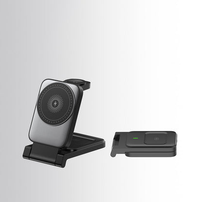 3-i-1 hopfällbar magnetisk trådlös laddare