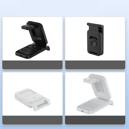 3-i-1 hopfällbar magnetisk trådlös laddare