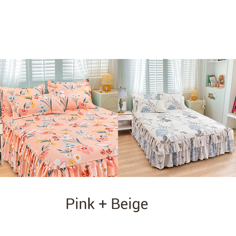 🛏️ 50% RABATT! 🎀 3-delat Volangsängkjol – Elegant Design, Fullständigt Skydd & Universell Passform 🛌