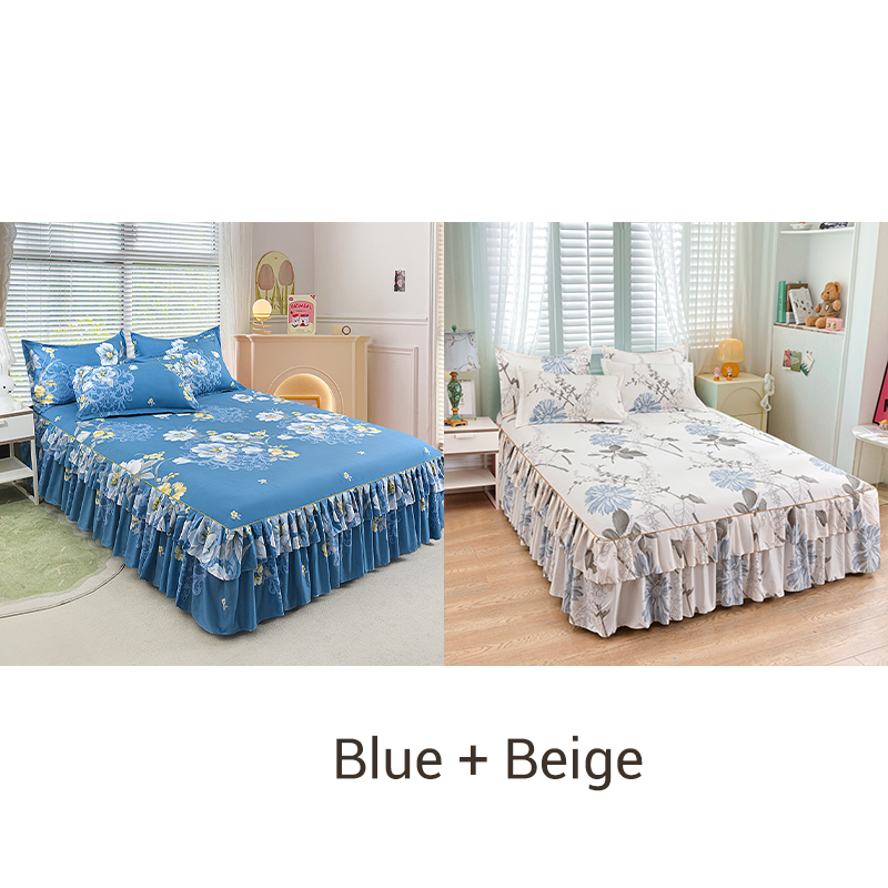 🛏️ 50% RABATT! 🎀 3-delat Volangsängkjol – Elegant Design, Fullständigt Skydd & Universell Passform 🛌