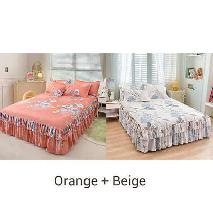 🛏️ 50% RABATT! 🎀 3-delat Volangsängkjol – Elegant Design, Fullständigt Skydd & Universell Passform 🛌