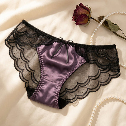 💜Sista dagen Köp 1 få 1 gratis💜 Sexiga satin-spetsunderbyxor för kvinnor