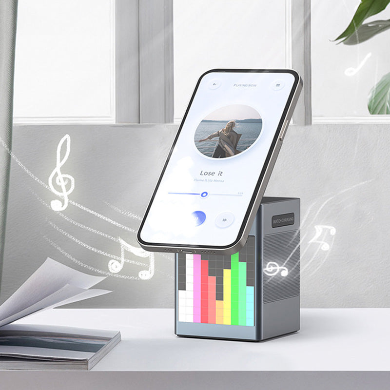 📢📢50 % RABATT !! ⏰Multifunktionell laddningsstation med inbyggd Bluetooth-högtalare och klocka