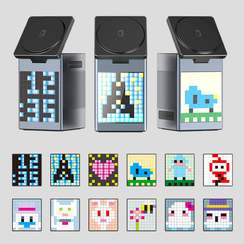 📢📢50 % RABATT !! ⏰Multifunktionell laddningsstation med inbyggd Bluetooth-högtalare och klocka