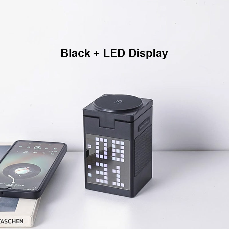 📢📢50 % RABATT !! ⏰Multifunktionell laddningsstation med inbyggd Bluetooth-högtalare och klocka