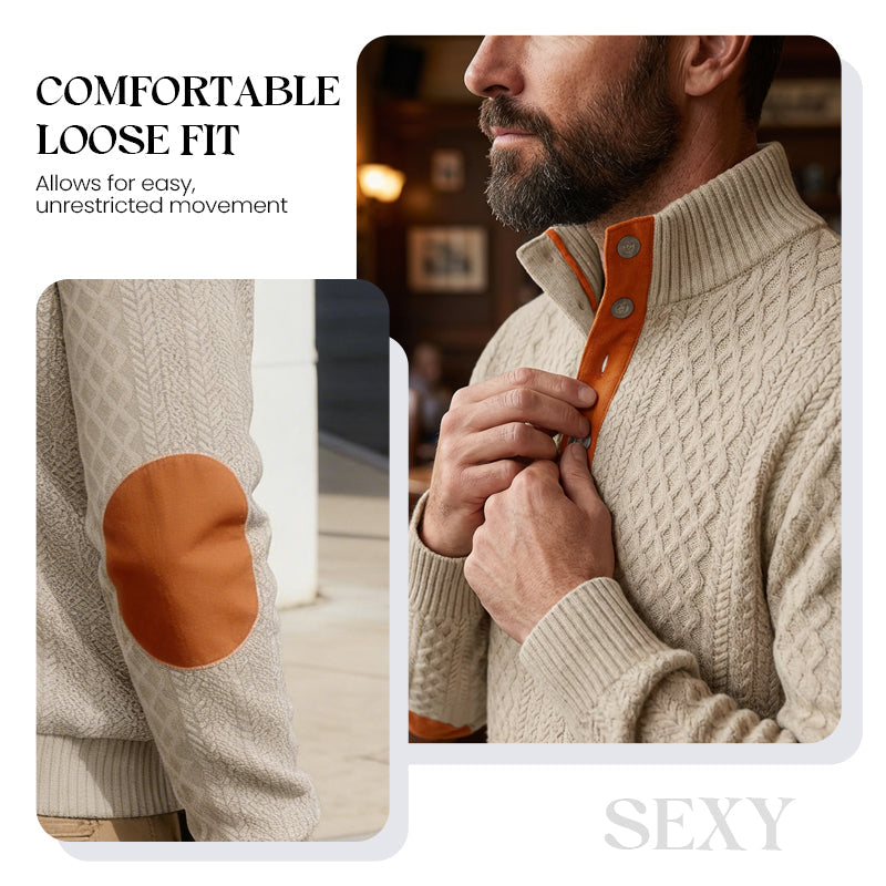 Herrstrukna Jacquardkragade Tröjor