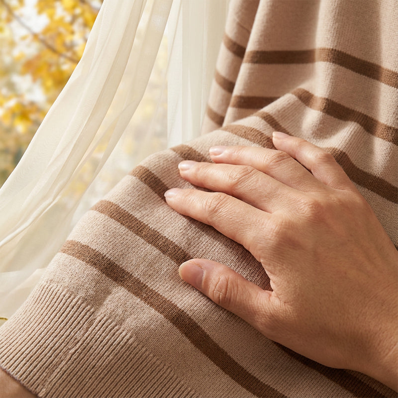 Casual randig topp och ankelånga byxor i set