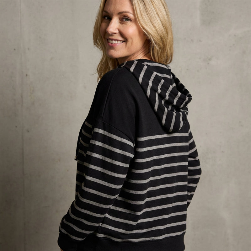 Casual randig topp och ankelånga byxor i set