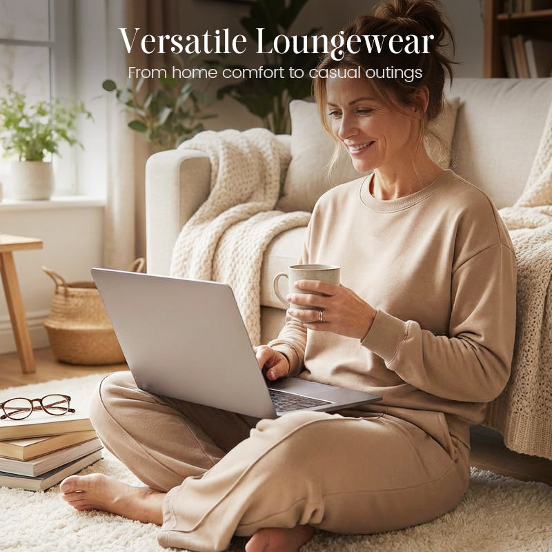 👚 60% RABATT! 👖 Damset Långärmad Top & Vida Byxor – Mjukt Tyg, Avslappnad Passform & Koordinerat Uppseende ✨