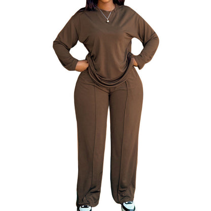 👚 60% RABATT! 👖 Damset Långärmad Top & Vida Byxor – Mjukt Tyg, Avslappnad Passform & Koordinerat Uppseende ✨