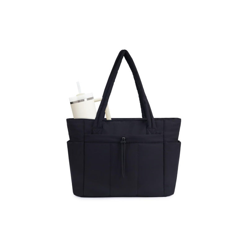 💕Rea 50% RABATT🎁Wandering Nature Puffer-tygväska med mugghållare och laptopfack samt trolleyväska för resor, arbete, sjuksköterskor, kvinnor