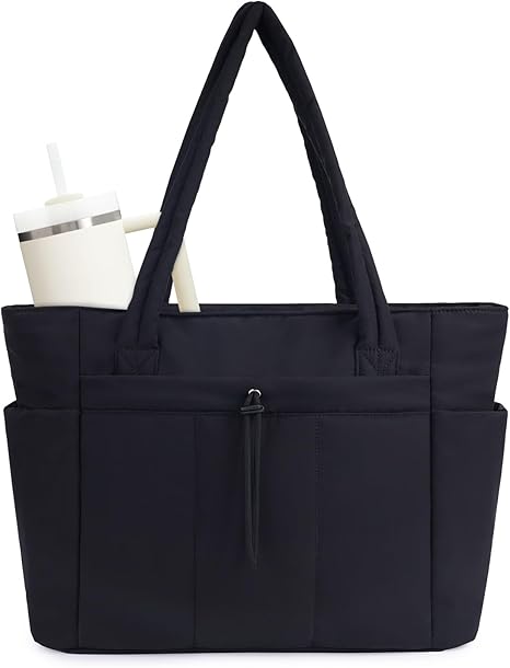 💕Rea 50% RABATT🎁Wandering Nature Puffer-tygväska med mugghållare och laptopfack samt trolleyväska för resor, arbete, sjuksköterskor, kvinnor