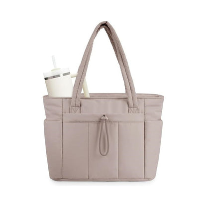 💕Rea 50% RABATT🎁Wandering Nature Puffer-tygväska med mugghållare och laptopfack samt trolleyväska för resor, arbete, sjuksköterskor, kvinnor
