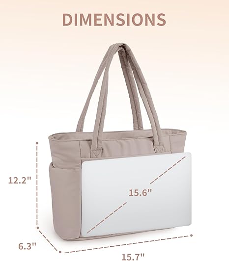 💕Rea 50% RABATT🎁Wandering Nature Puffer-tygväska med mugghållare och laptopfack samt trolleyväska för resor, arbete, sjuksköterskor, kvinnor