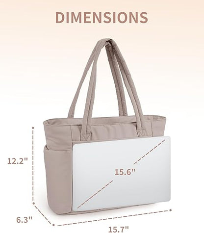💕Rea 50% RABATT🎁Wandering Nature Puffer-tygväska med mugghållare och laptopfack samt trolleyväska för resor, arbete, sjuksköterskor, kvinnor