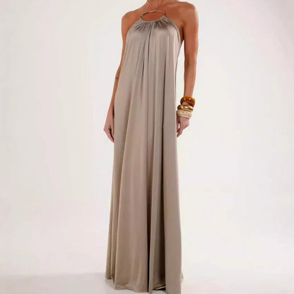 🔥Ny stil🔥Damers eleganta halterneckneck-maxiklänning utan rygg
