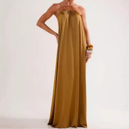 🔥Ny stil🔥Damers eleganta halterneckneck-maxiklänning utan rygg