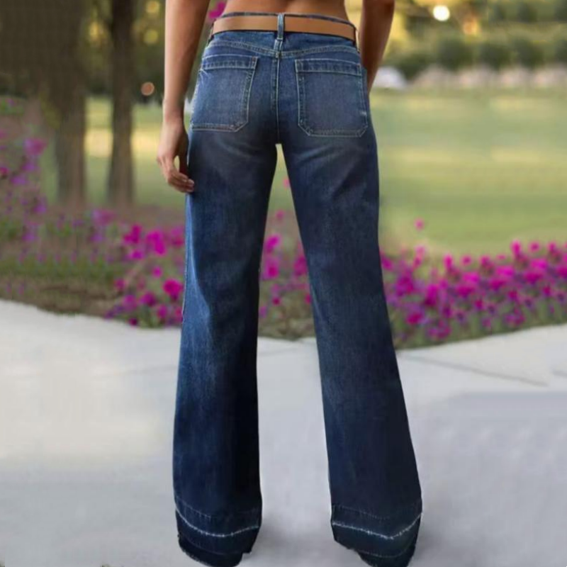 🎁 Nya Tillskott 2026 – 50% Rabatt 💥 Retro Flare Jeans för Kvinnor med Fickor