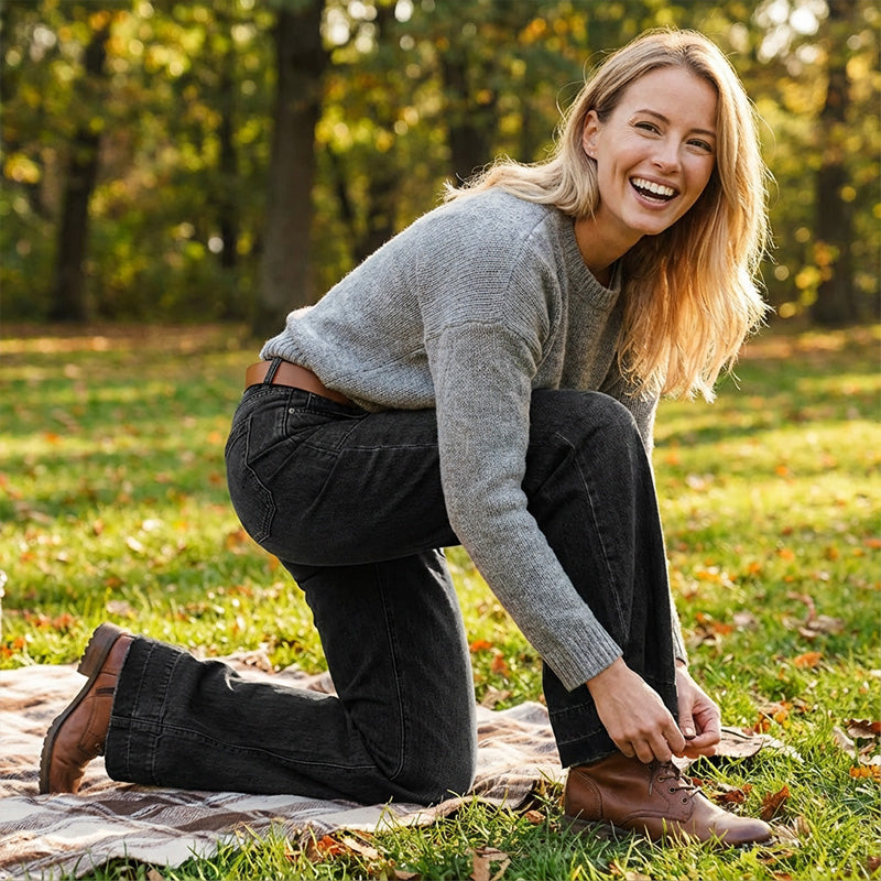 🎁 Nya Tillskott 2026 – 50% Rabatt 💥 Retro Flare Jeans för Kvinnor med Fickor