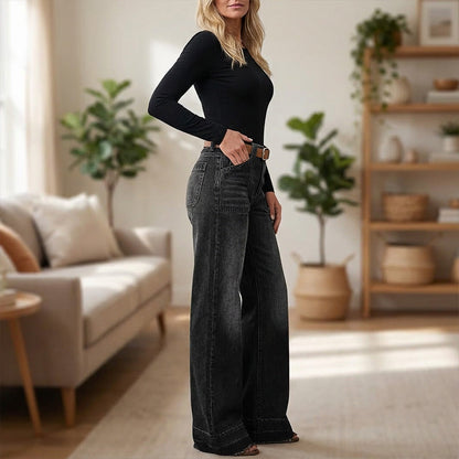 🎁 Nya Tillskott 2026 – 50% Rabatt 💥 Retro Flare Jeans för Kvinnor med Fickor