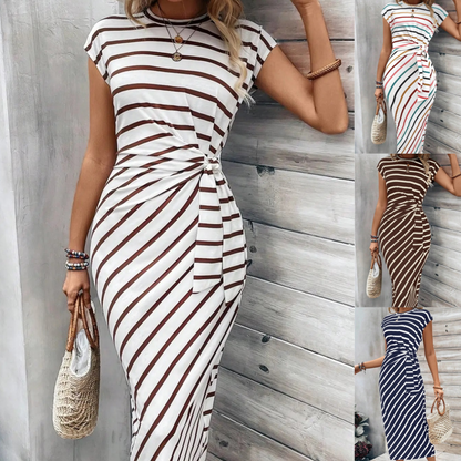 👗 60 % RABATT! 💃 Elegant klänning med knuten midja – smickrande passform, flödande tyg och perfekt för speciella tillfällen ✨