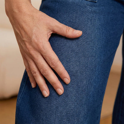 Damjeans med dragsko i midjan och vida ben